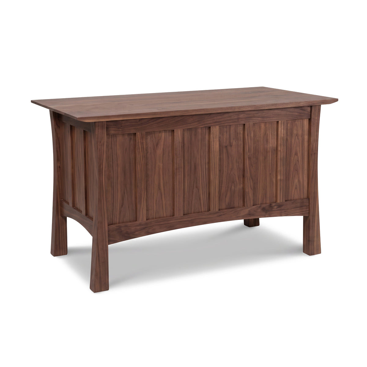 Contemporary Craftsman Blanket Chest by Vermont Furniture Designs with paneled sides and a rich dark brown handcrafted finish, American made.