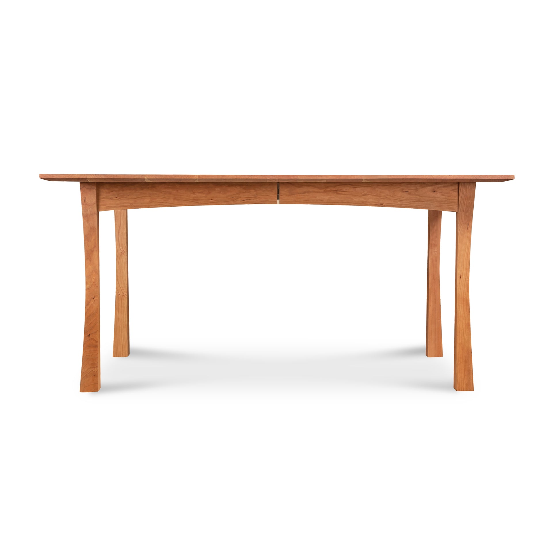 Contemporary Craftsman Extension Dining Table with smooth top and elegant curved legs, crafted by Vermont Furniture Designs, showcased prominently.