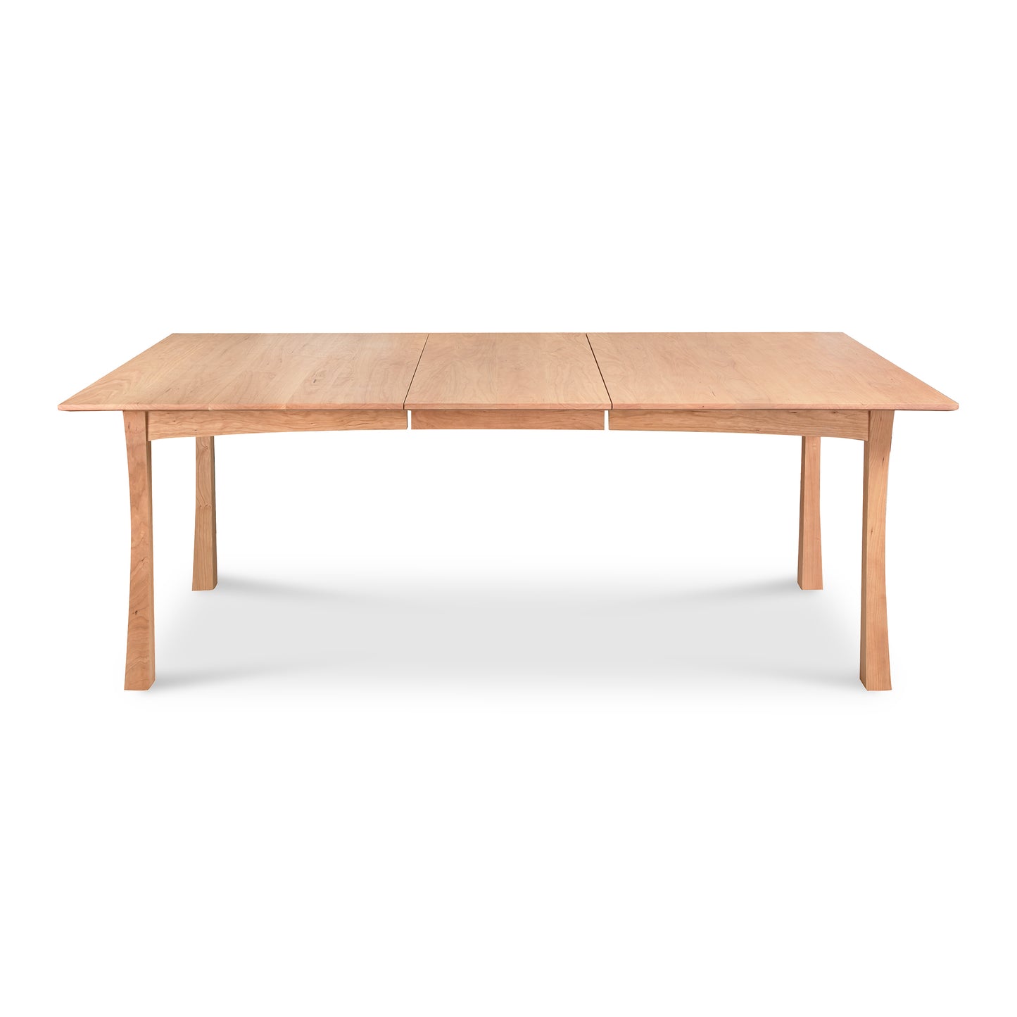 Contemporary Craftsman Extension Dining Table by Vermont Furniture Designs featuring a visible center seam, showcasing its design and craftsmanship.