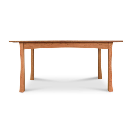 Contemporary Craftsman Solid Top Dining Table with a rectangular top and distinctive curved legs, handcrafted by Vermont Furniture Designs.