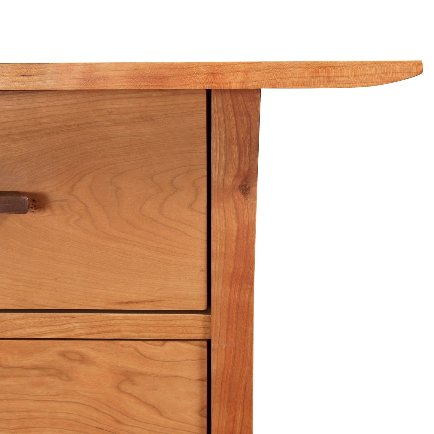 Contemporary Craftsman Study Desk by Vermont Furniture Designs, highlighting the drawer, door, and rich natural wood grain craftsmanship.