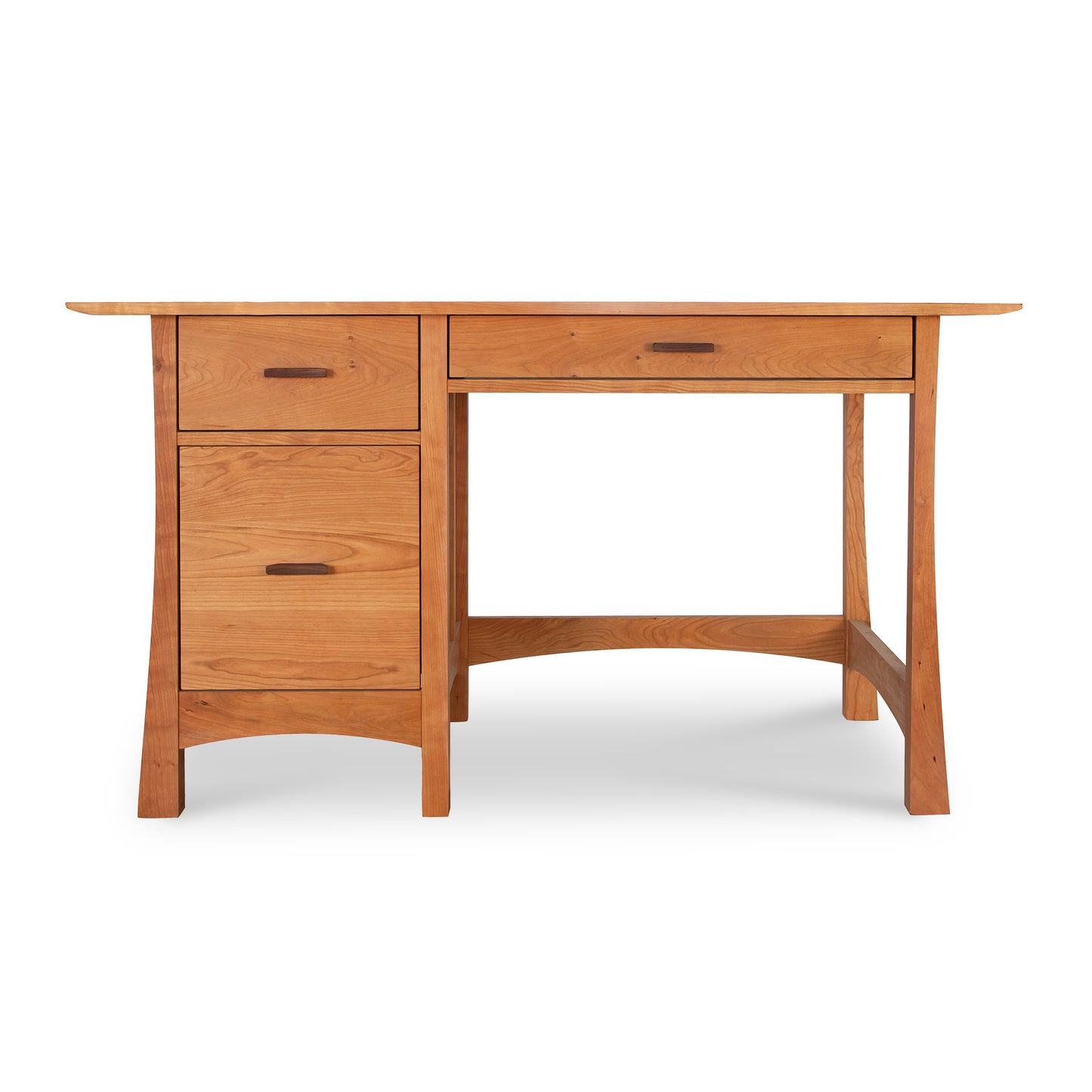 Contemporary Craftsman Study Desk in natural wood with three drawers, expertly crafted by Vermont Furniture Designs, clearance item.