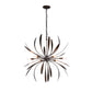 The Hubbardton Forge Dahlia Chandelier is a stunning example of handcrafted lighting, featuring a sleek black finish.