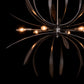The Hubbardton Forge Dahlia Chandelier, a stunning piece of handcrafted lighting, is expertly crafted from metal and features an abundance of lights.