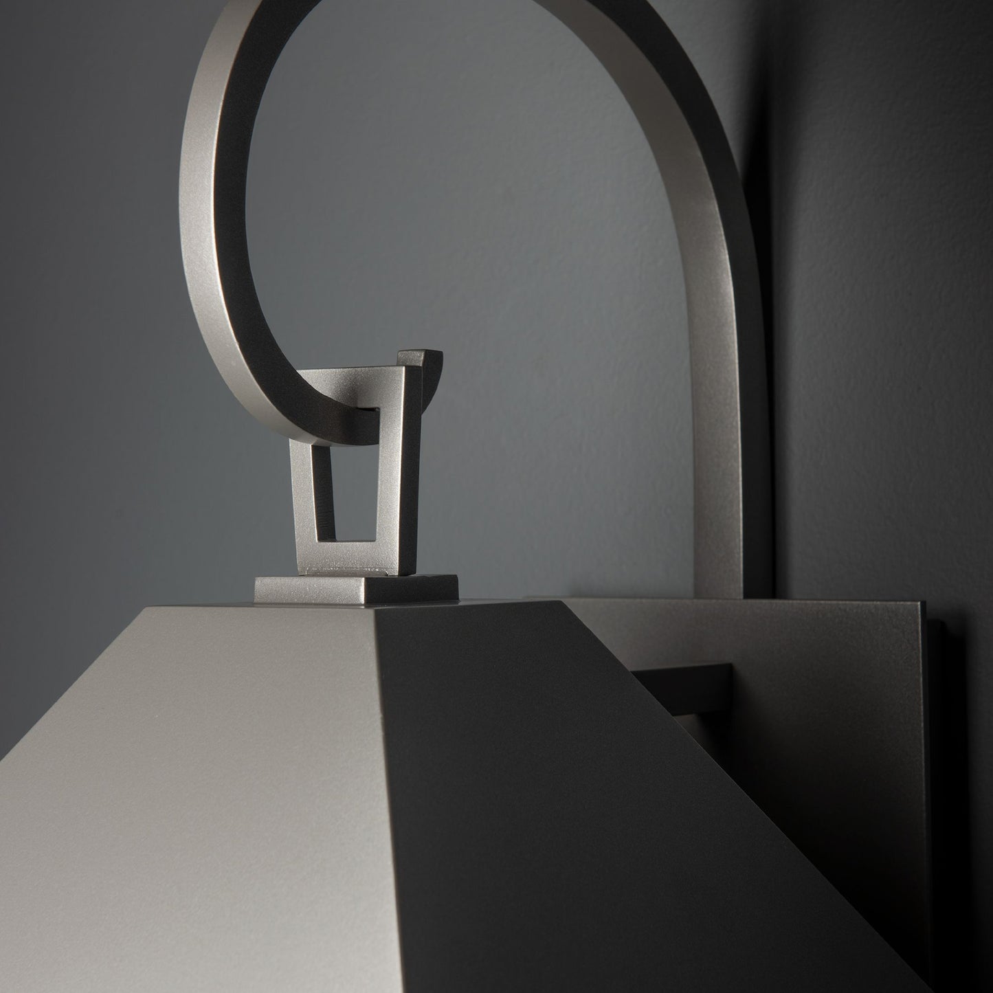 Dorset Medium Dark Sky Friendly Outdoor Sconce by Hubbardton Forge in matte gray, highlighting the sconce’s design and finish.