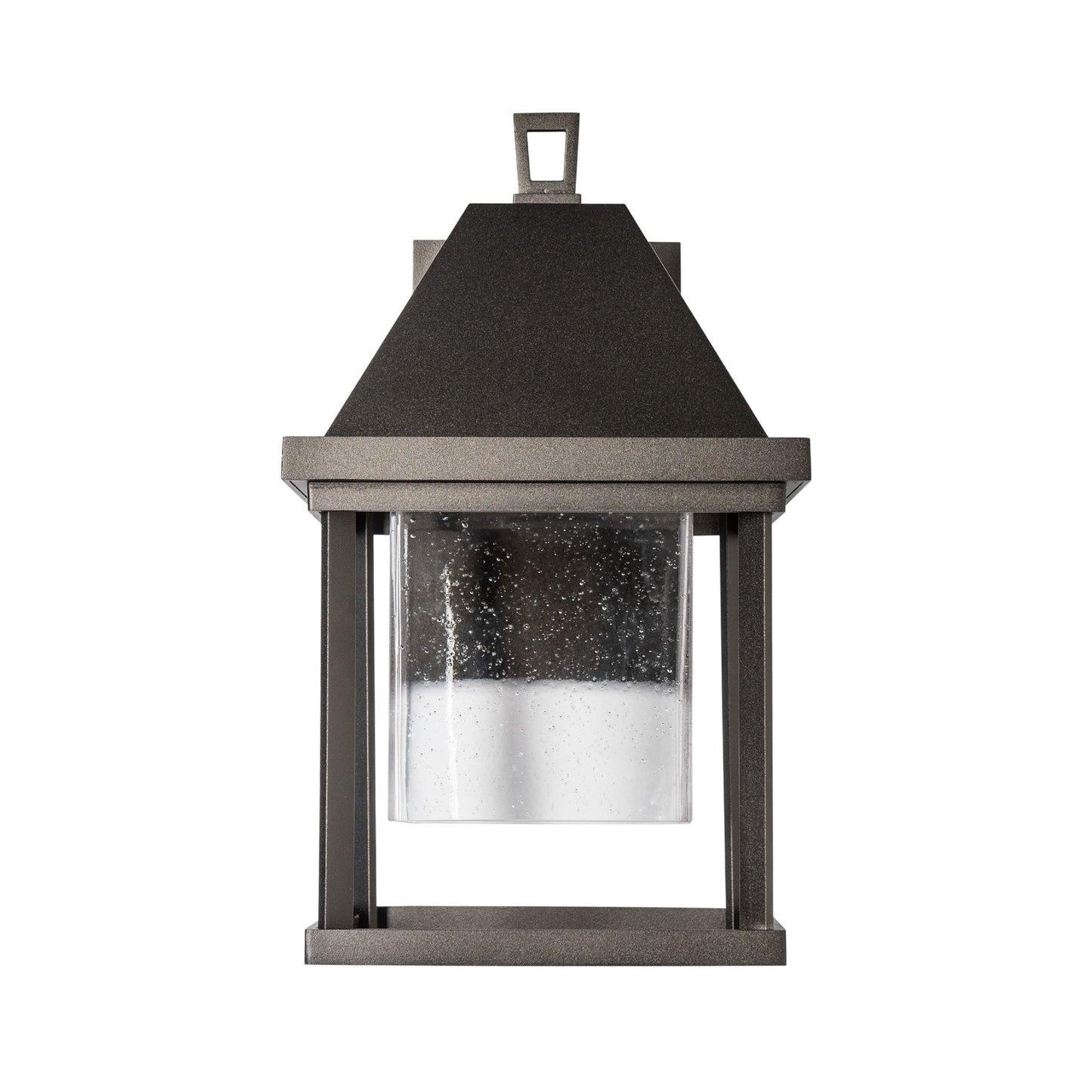 Dorset Small Dark Sky Friendly Outdoor Sconce by Hubbardton Forge, showcasing hand-forged steel and clear bubbled glass craftsmanship.