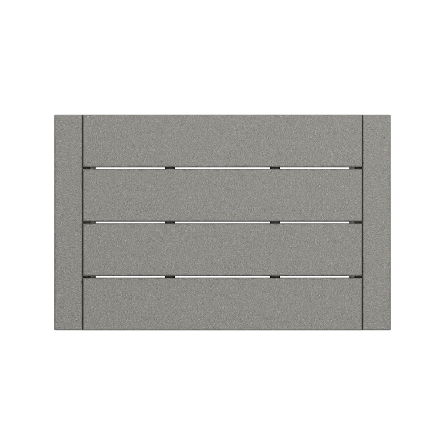 Sleek gray POLYWOOD EDGE Coffee Table with horizontal slats and textured surface.