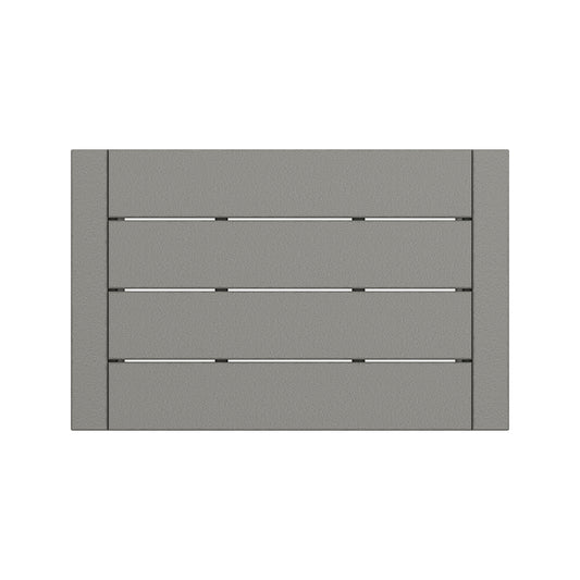 Sleek gray POLYWOOD EDGE Coffee Table with horizontal slats and textured surface.