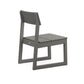 A modern gray POLYWOOD EDGE Dining Side Chair with a solid seat, square backrest, and a simplistic design, depicted on a white background.