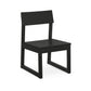 A simple, modern black POLYWOOD EDGE Dining Side Chair with a square seat and backrest, displayed on a white background. The chair features a minimalist design with clean lines, marine-grade hardware, and a matte finish.
