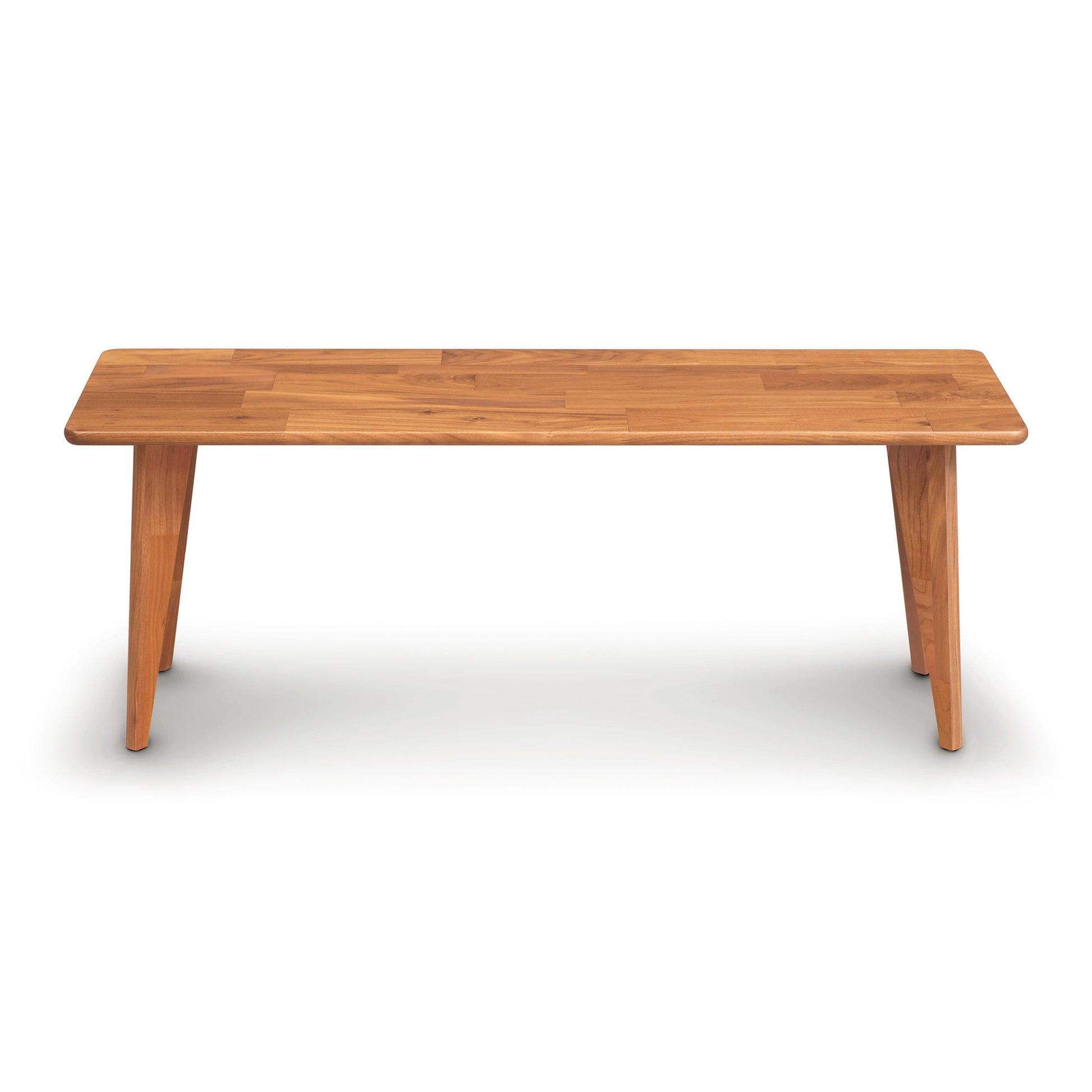 A Copeland Furniture Essentials Bench with Wood Legs with a simple design on a white background.