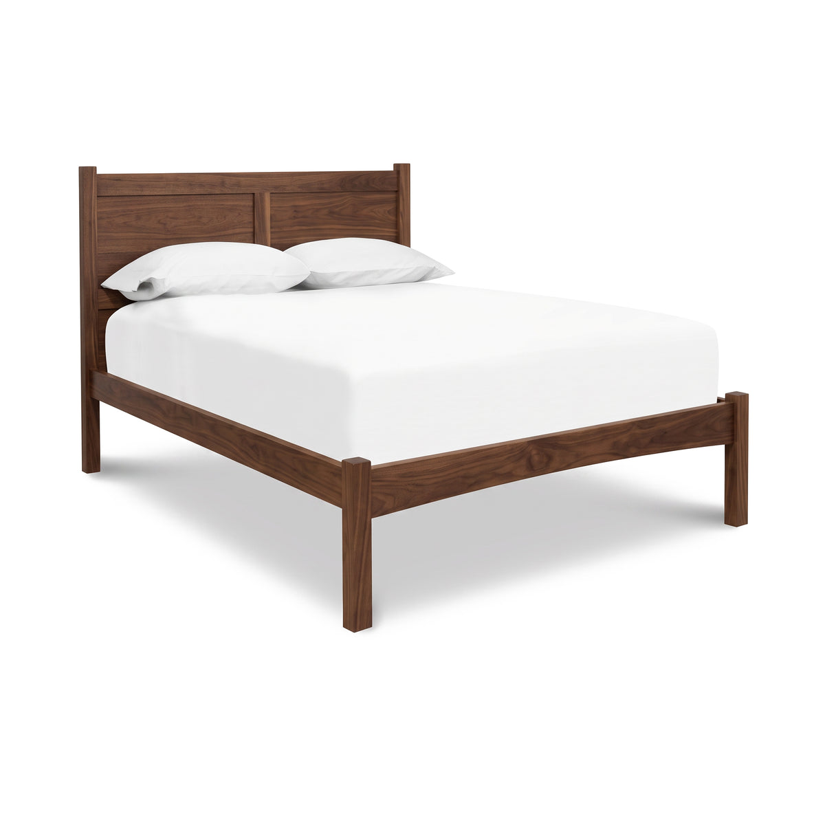 Essex Low Footboard Bed by Vermont Furniture Designs showcasing solid hardwood construction and a minimalist design with an eco-friendly dark headboard.