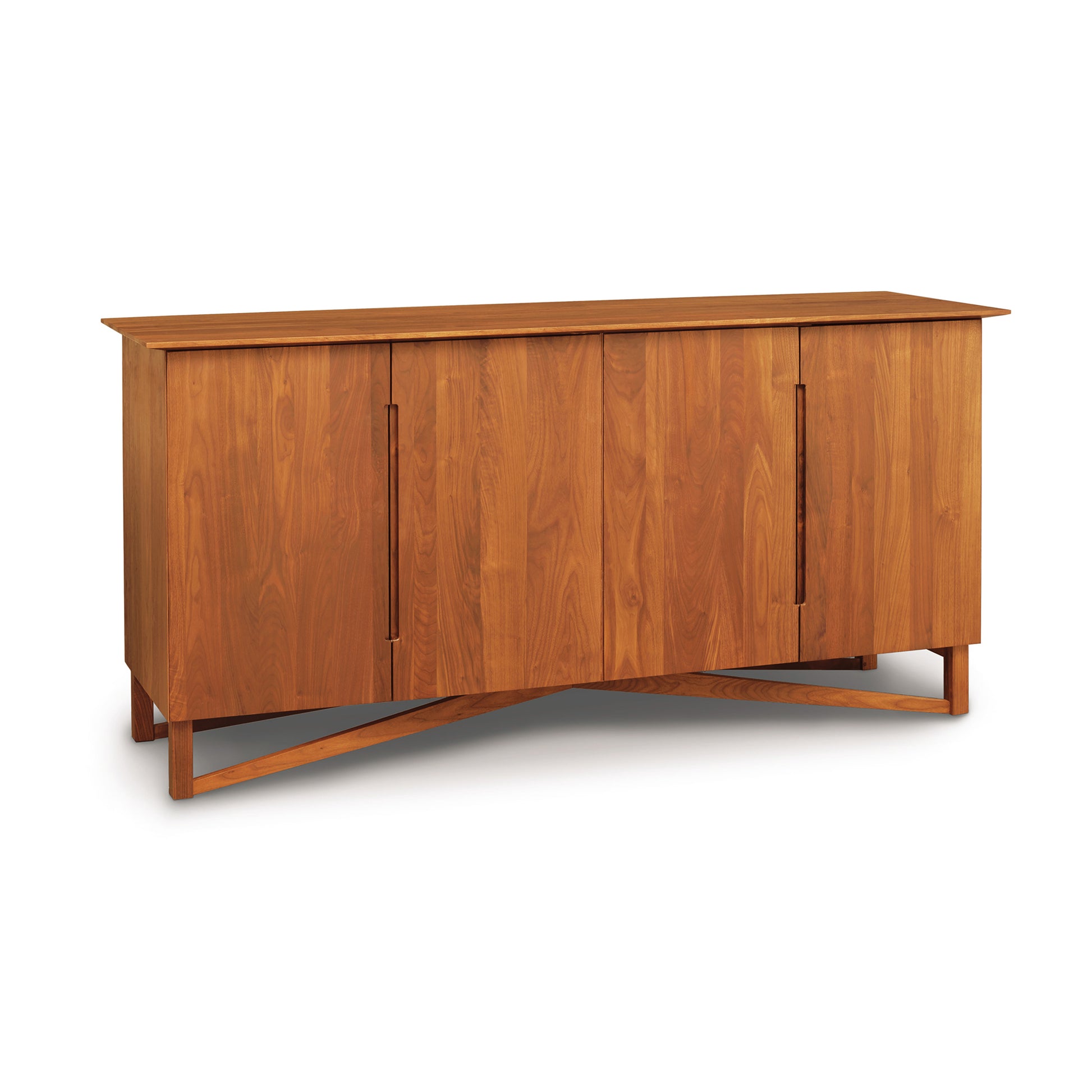 Exeter Buffet by Copeland Furniture in natural hardwood with modern clean lines and angled legs.