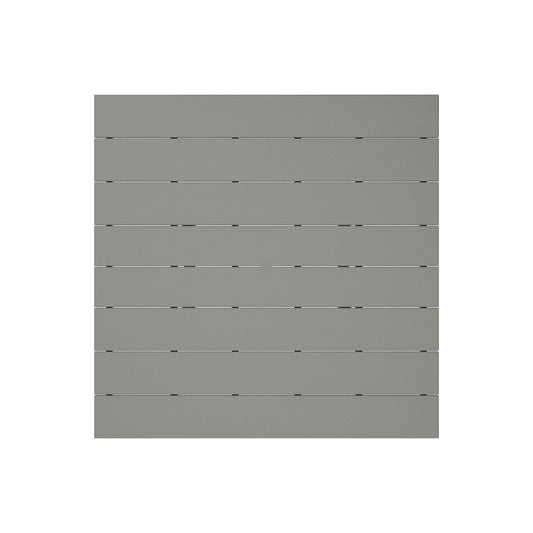 Gray POLYWOOD square panel with nine horizontal slats, designed for a Farmhouse Trestle 59" Dining Table.