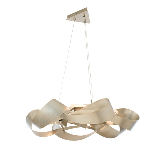 A modern Flux Large Pendant with a circular shape, handcrafted in Vermont by Hubbardton Forge.