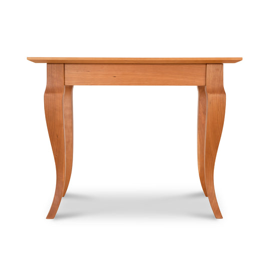Lyndon Furniture French Country End Table with solid wood rectangular top and elegantly curved legs, showcasing fine American craftsmanship.