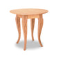 This high-end Lyndon Furniture French Country round end table features a sustainable harvested wooden top and legs.