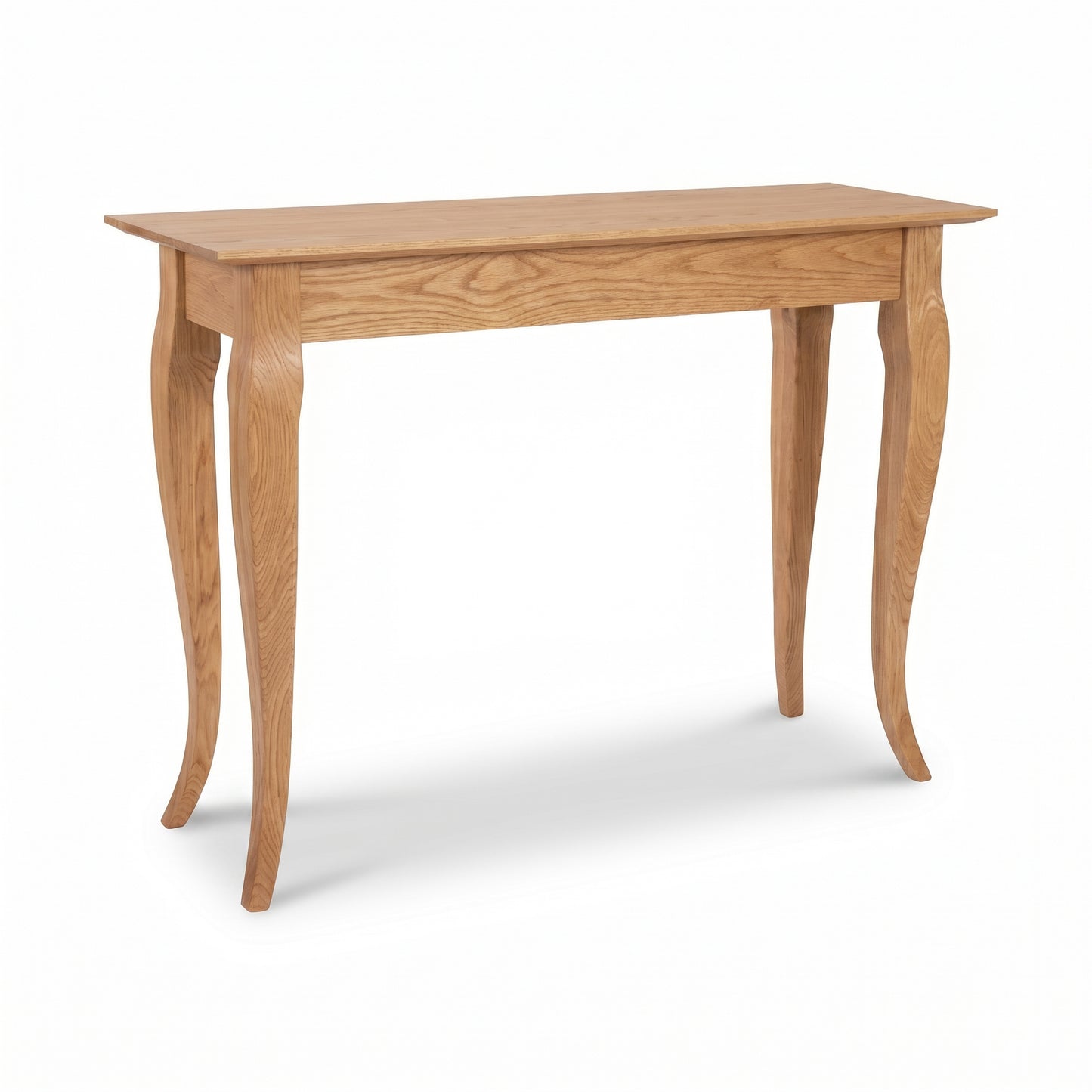 Lyndon Furniture French Country Sofa Table showcases a rectangular top and elegant curved legs, handcrafted in Vermont from quality American hardwoods.