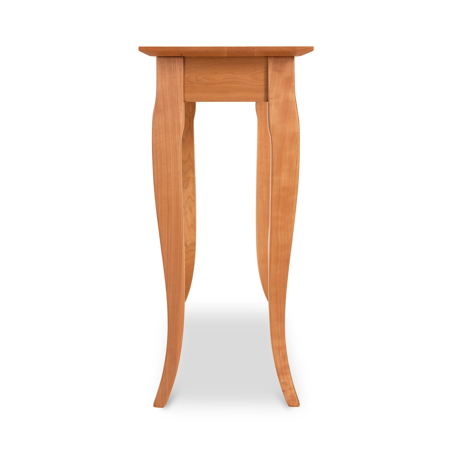 Lyndon Furniture French Country Sofa Table with tall, curved legs and a rectangular top, showcasing elegant craftsmanship.