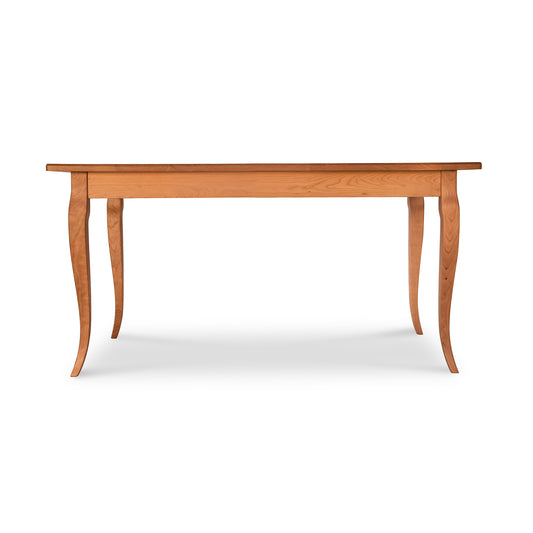 French Country Solid Top Dining Table with elegant curved legs, handcrafted from sustainable hardwoods by Lyndon Furniture in Vermont.