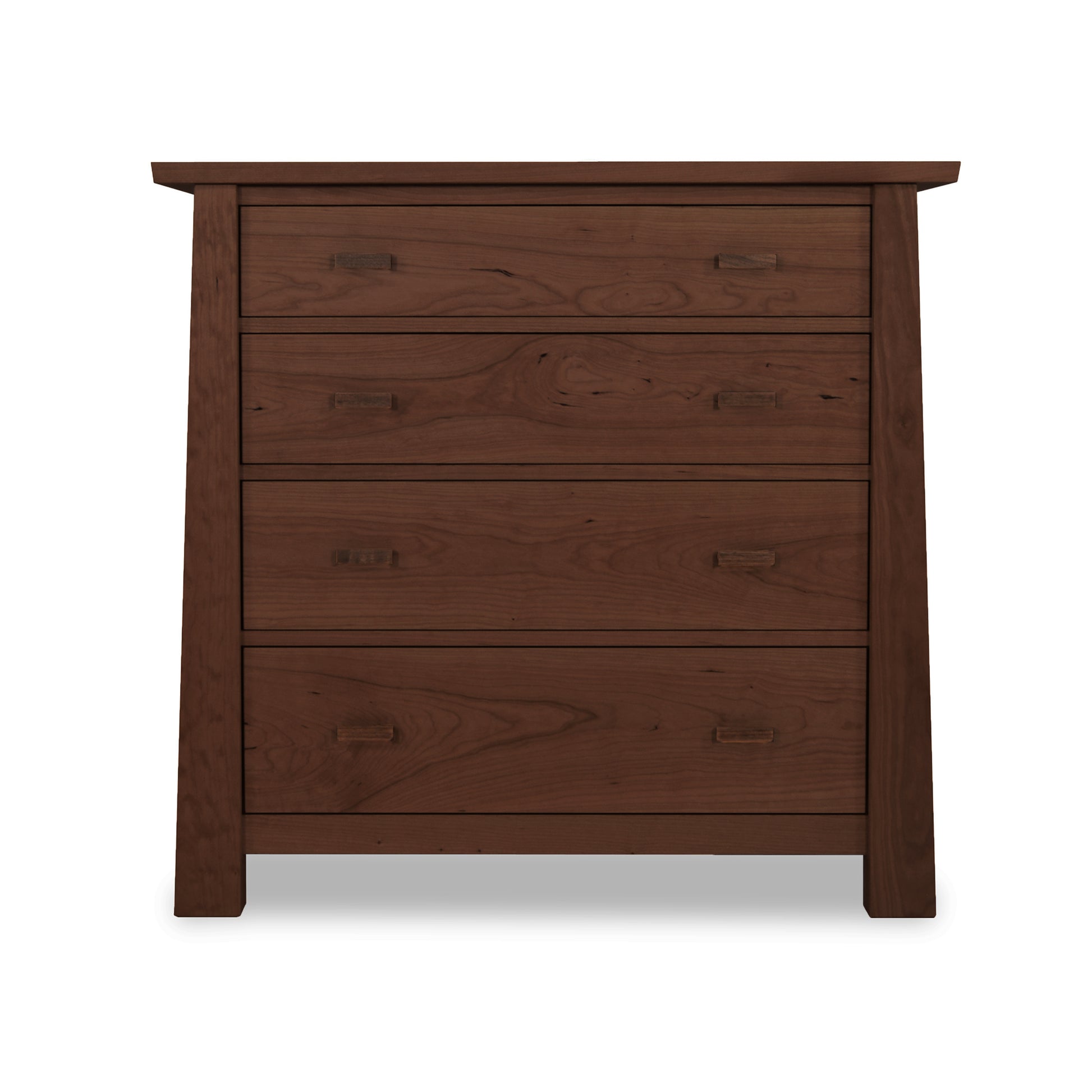 Gamble 4-Drawer Chest by Maple Corner Woodworks, crafted from solid wood with minimalist metal handles.