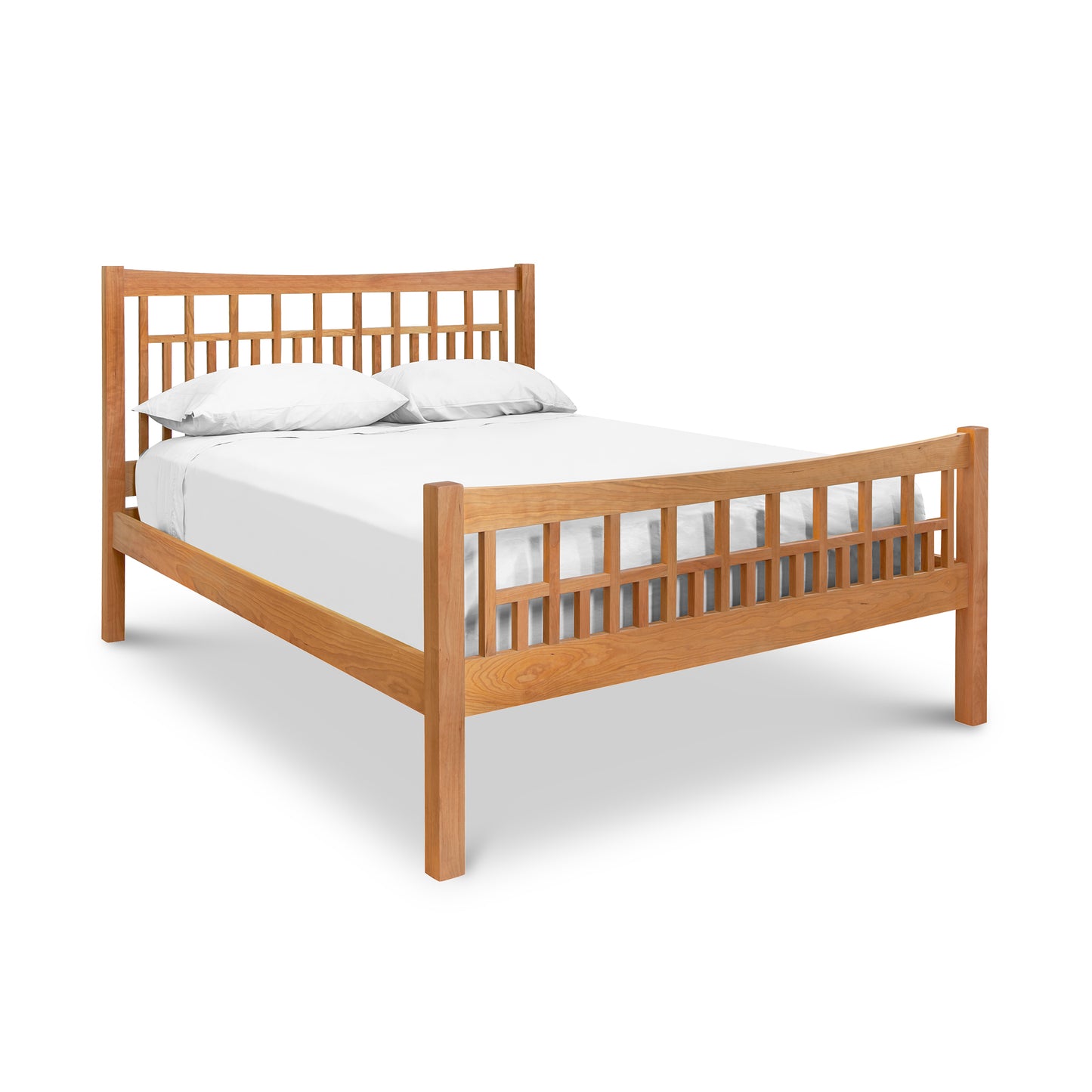Glastenbury Platform Bed by Vermont Furniture Designs showcasing Arts and Crafts slat details.