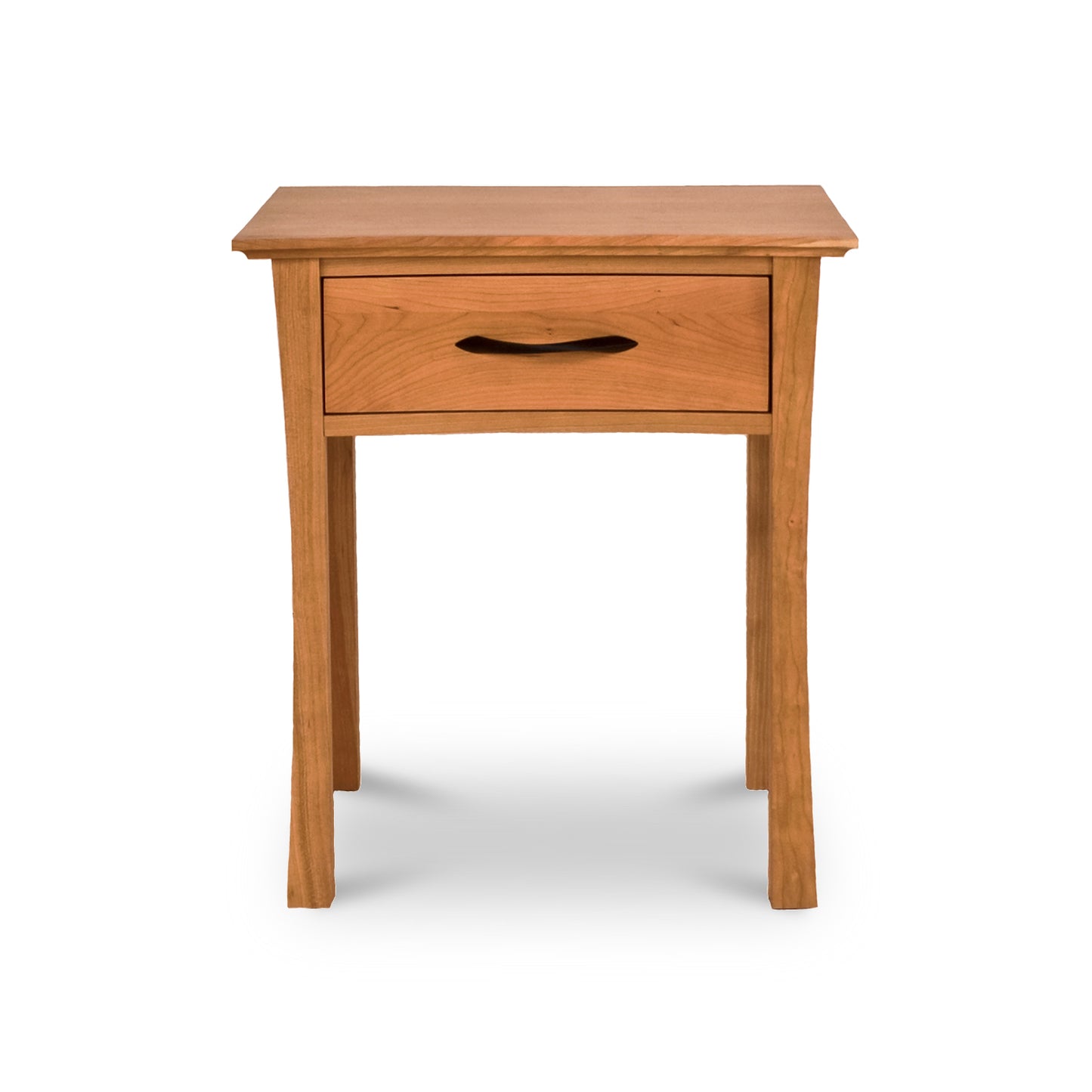Green Mountain 1-Drawer Nightstand by Lyndon Furniture made from sustainable hardwoods with a sleek curved handle.