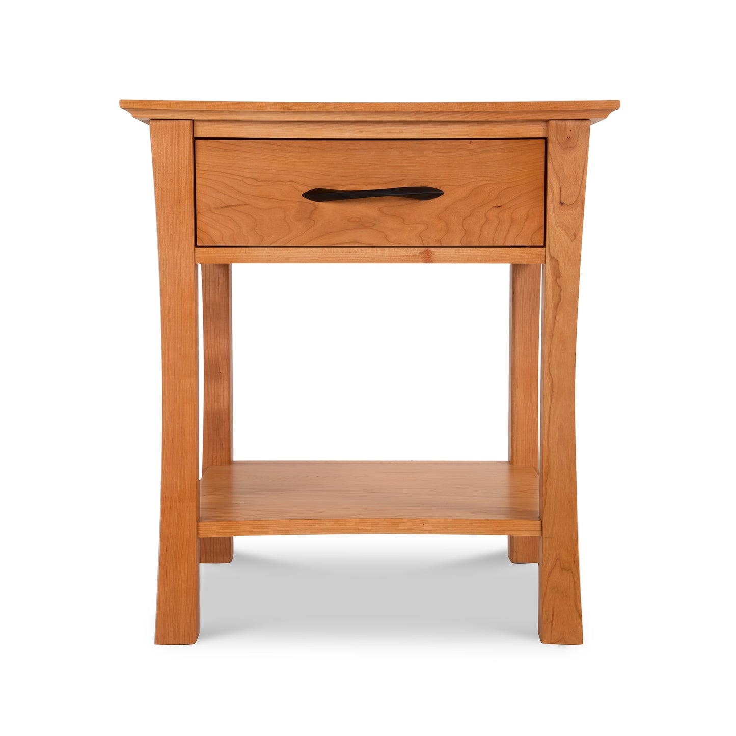 Lyndon Furniture Green Mountain 1-Drawer Open Shelf Nightstand crafted from sustainably harvested hardwoods.