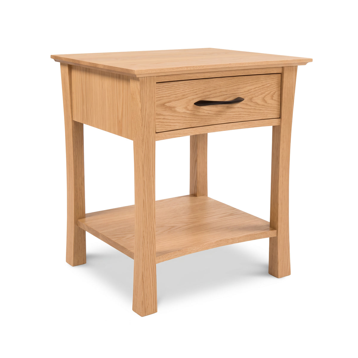 Lyndon Furniture Green Mountain 1-Drawer Open Shelf Nightstand featuring a black pull handle.