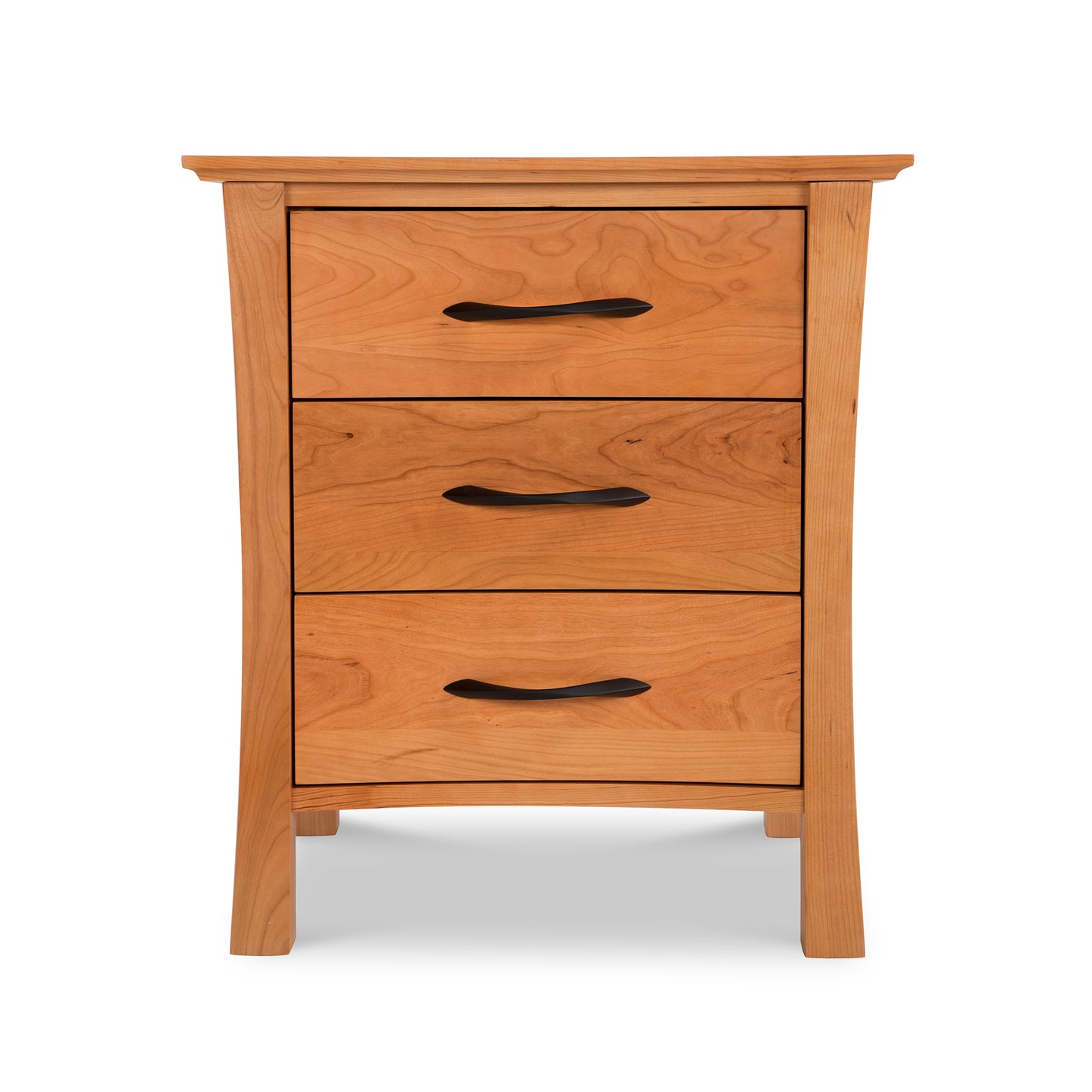 Green Mountain 3-Drawer Nightstand by Lyndon Furniture in sustainably harvested hardwoods with classic design and natural finish.