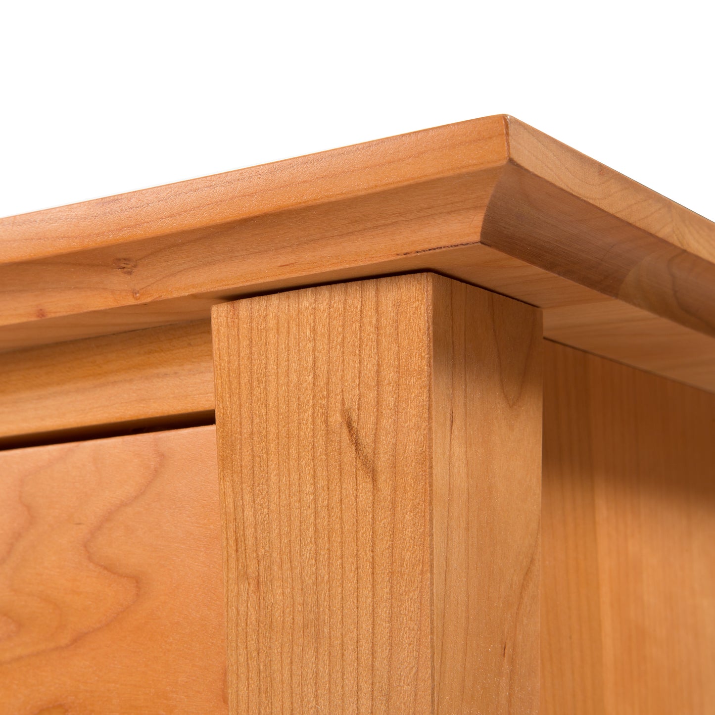 Green Mountain Nightstand by Lyndon Furniture with detailed wood grain and smooth warm light brown finish.