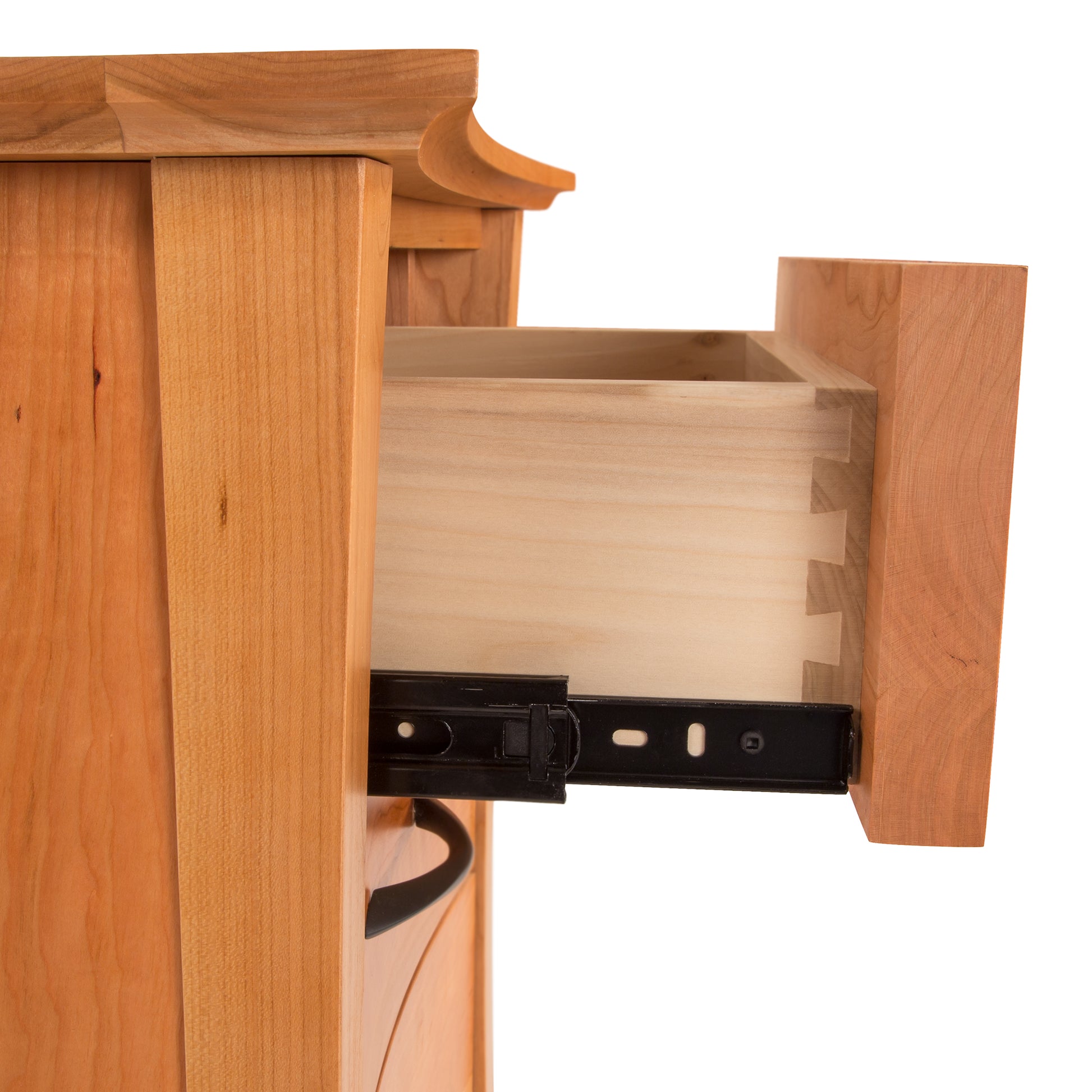 Lyndon Furniture Green Mountain 3-Drawer Nightstand made from sustainable hardwood with dovetail drawers and smooth metal slides.