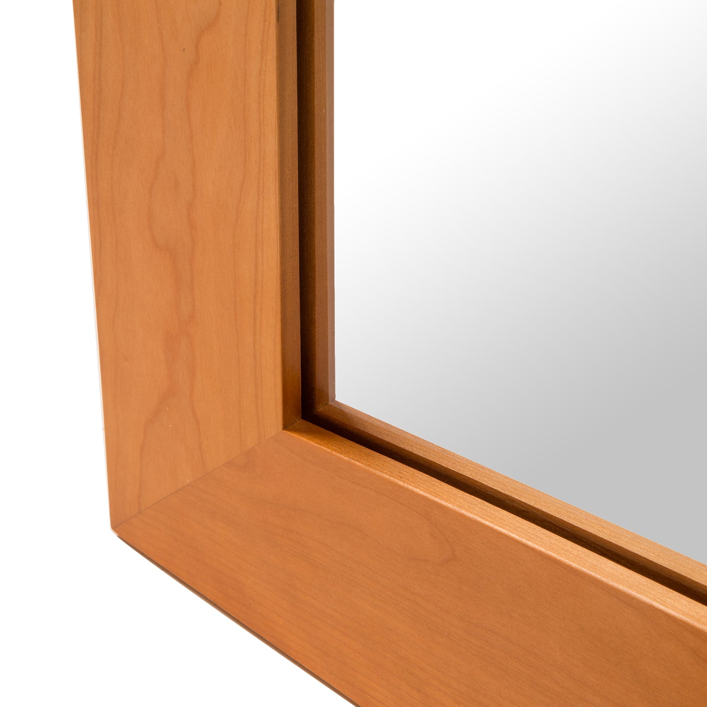Lyndon Furniture Green Mountain Mirror featuring a smooth wood finish and signature New England corner details.