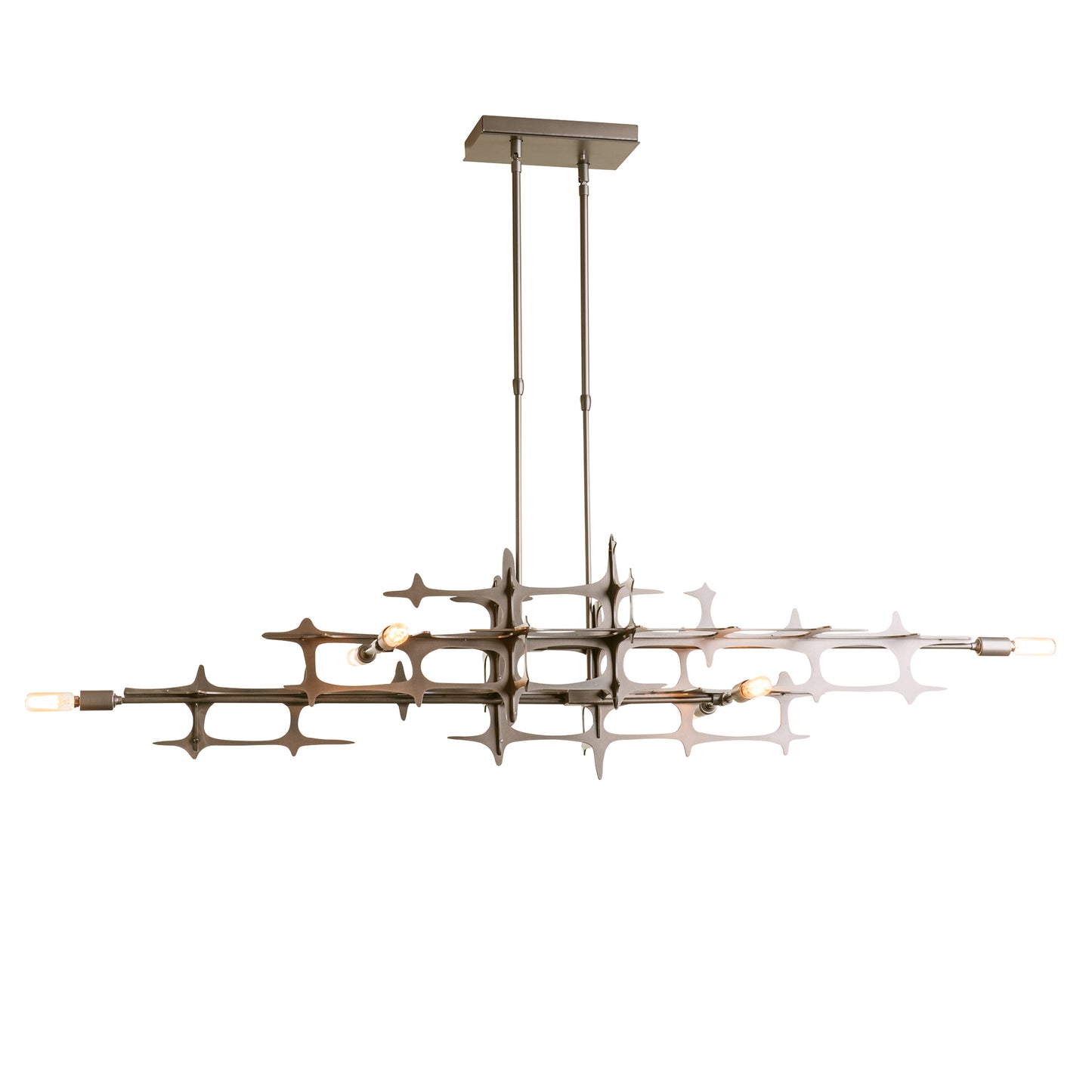 An industrial design Grid Pendant with metal rods hanging from it, the perfect addition to any space.