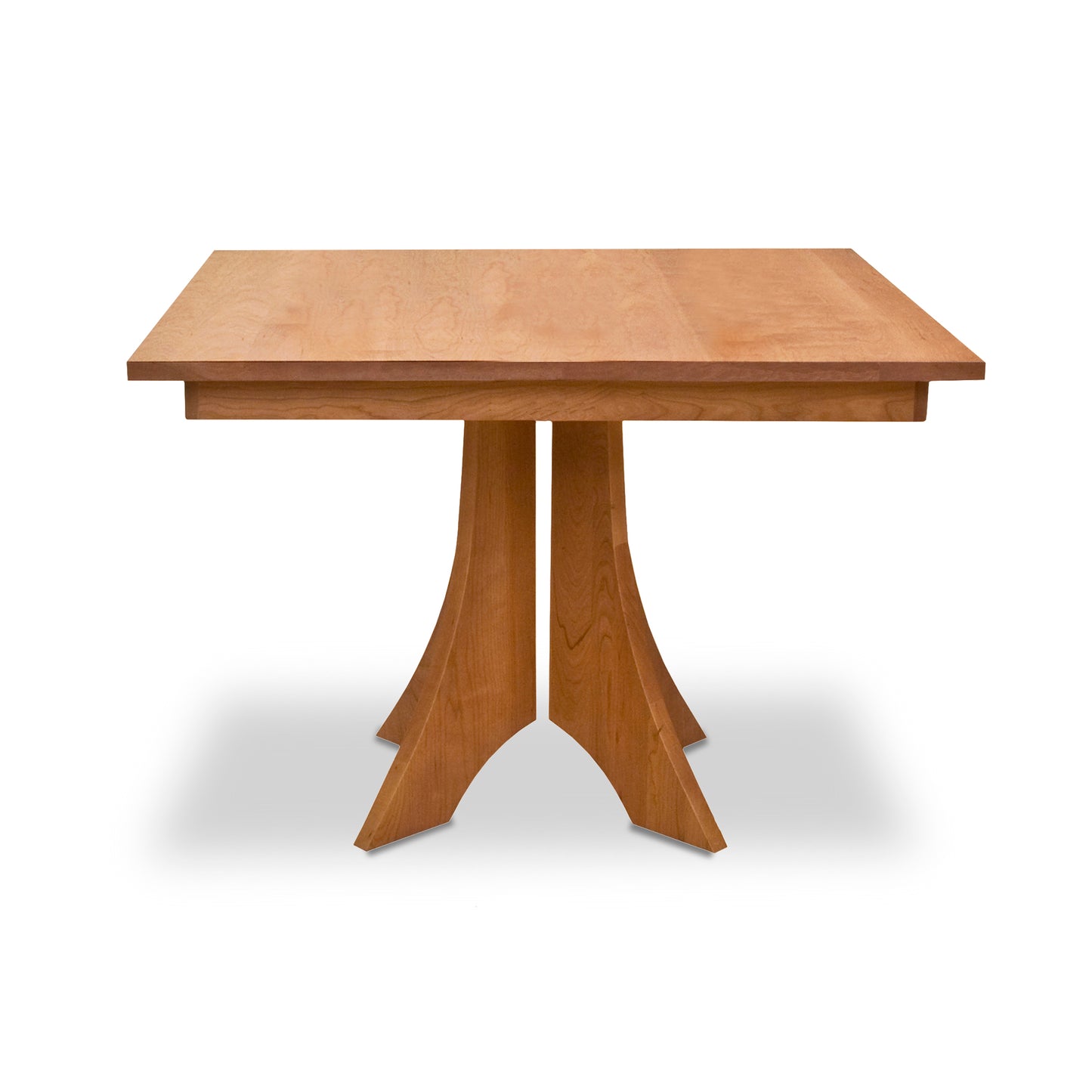 Lyndon Furniture Hampton Split Pedestal Square Table with solid wood construction and modern curved legs in a contemporary design.