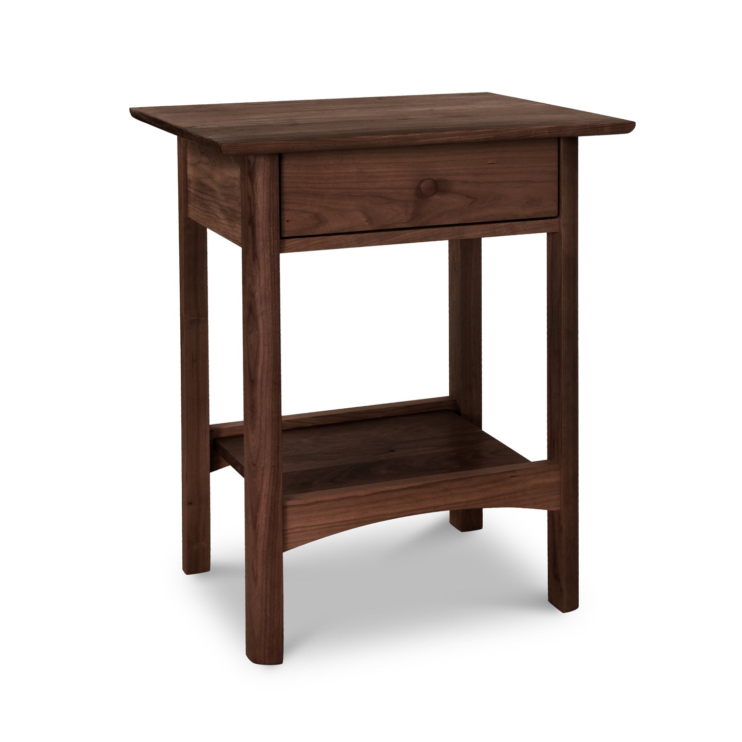Heartwood Shaker Open Shelf Nightstand by Vermont Furniture Designs, crafted American quality with elegant shaker design and open shelf storage.