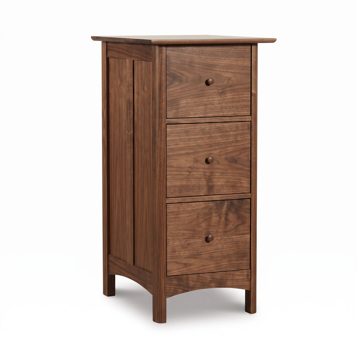 Heartwood Shaker 3-Drawer Vertical File Cabinet by Vermont Furniture Designs, crafted in solid wood with clean Shaker lines and natural finish.