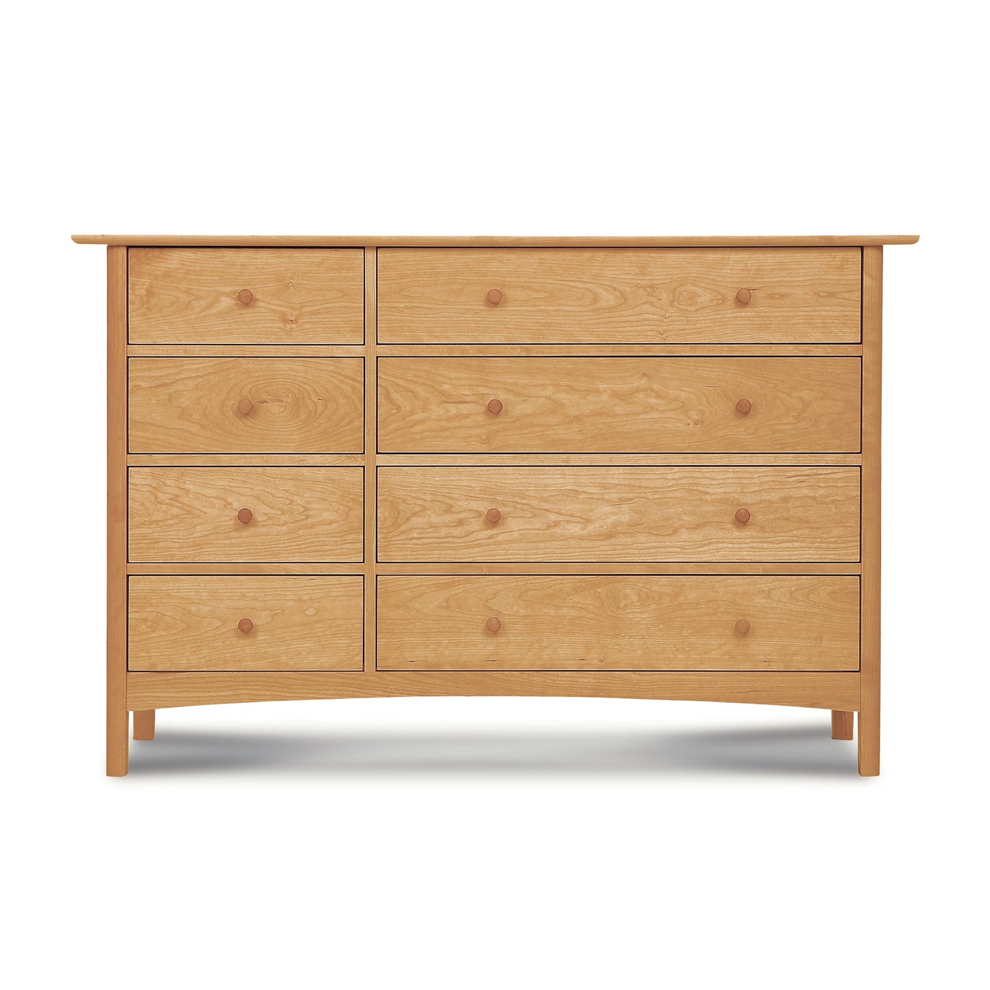 Heartwood Shaker 8-Drawer Dresser by Vermont Furniture Designs, crafted from solid hardwood with round knobs and an eco-friendly oil finish.