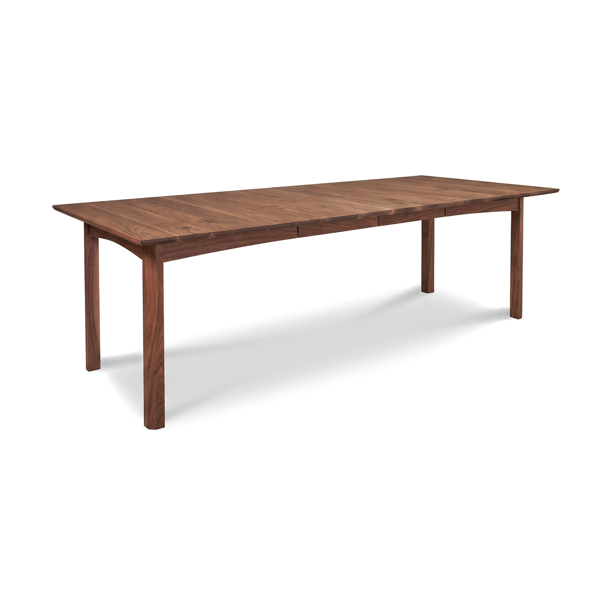 Heartwood Shaker Extension Dining Table by Vermont Furniture Designs, handcrafted in solid wood with four straight legs, American made.