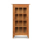 Luxury Heartwood Shaker Glass Door Bookcase by Vermont Furniture Designs, standing against a plain background.