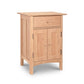 Heartwood Shaker Short Storage Chest by Vermont Furniture Designs with a single drawer and two doors on a white background.
