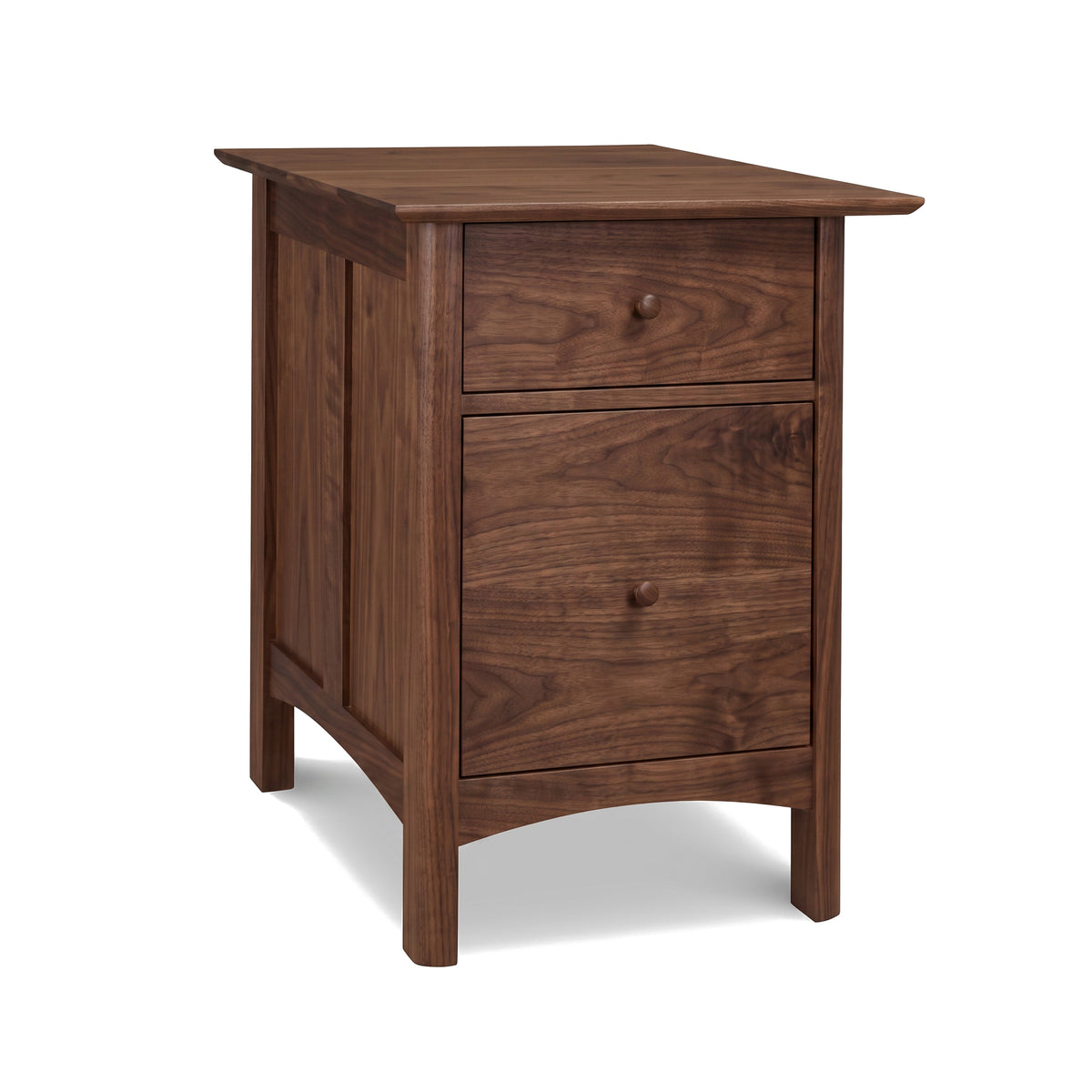 Heartwood Shaker Vertical File Cabinet by Vermont Furniture Designs with two drawers, round knobs, and classic Shaker craftsmanship.