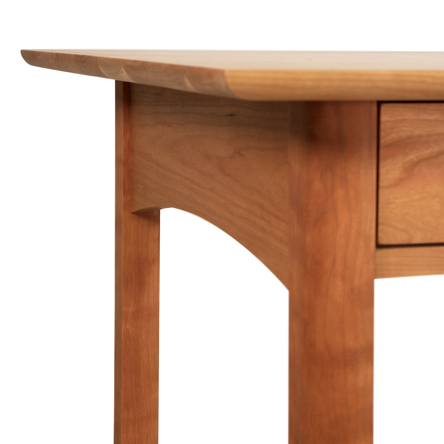 Heartwood Shaker Writing Desk by Vermont Furniture Designs, made from sustainable hardwood with an eco-friendly oil finish, showcasing fine craftsmanship and elegant simplicity.