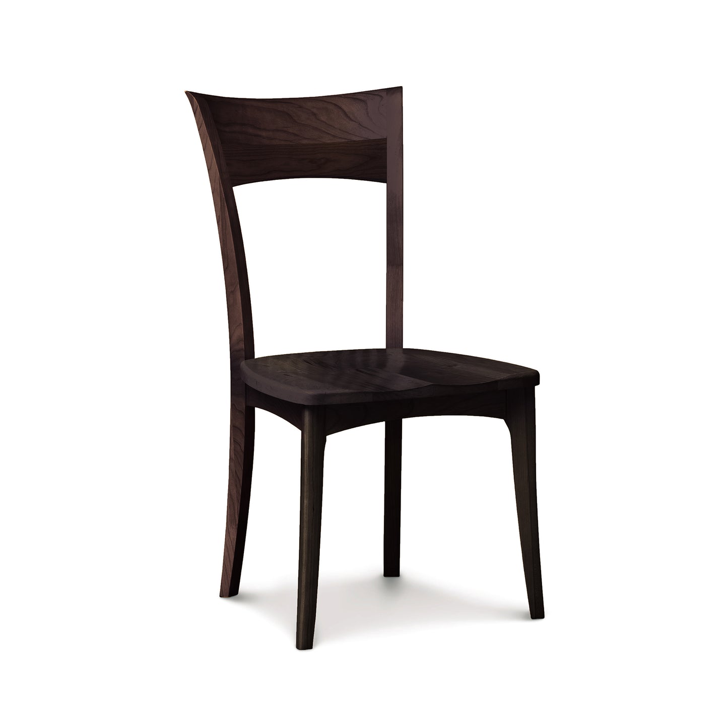 Ingrid Shaker Chair by Copeland Furniture with curved backrest, solid wood seat, and elegant hardwood craftsmanship.