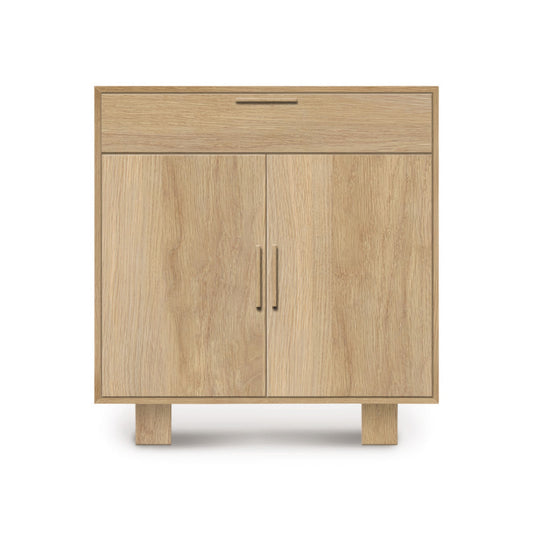 Solid oak wood Iso 2 Door, 1 Drawer Buffet from Copeland Furniture on a plain white background.