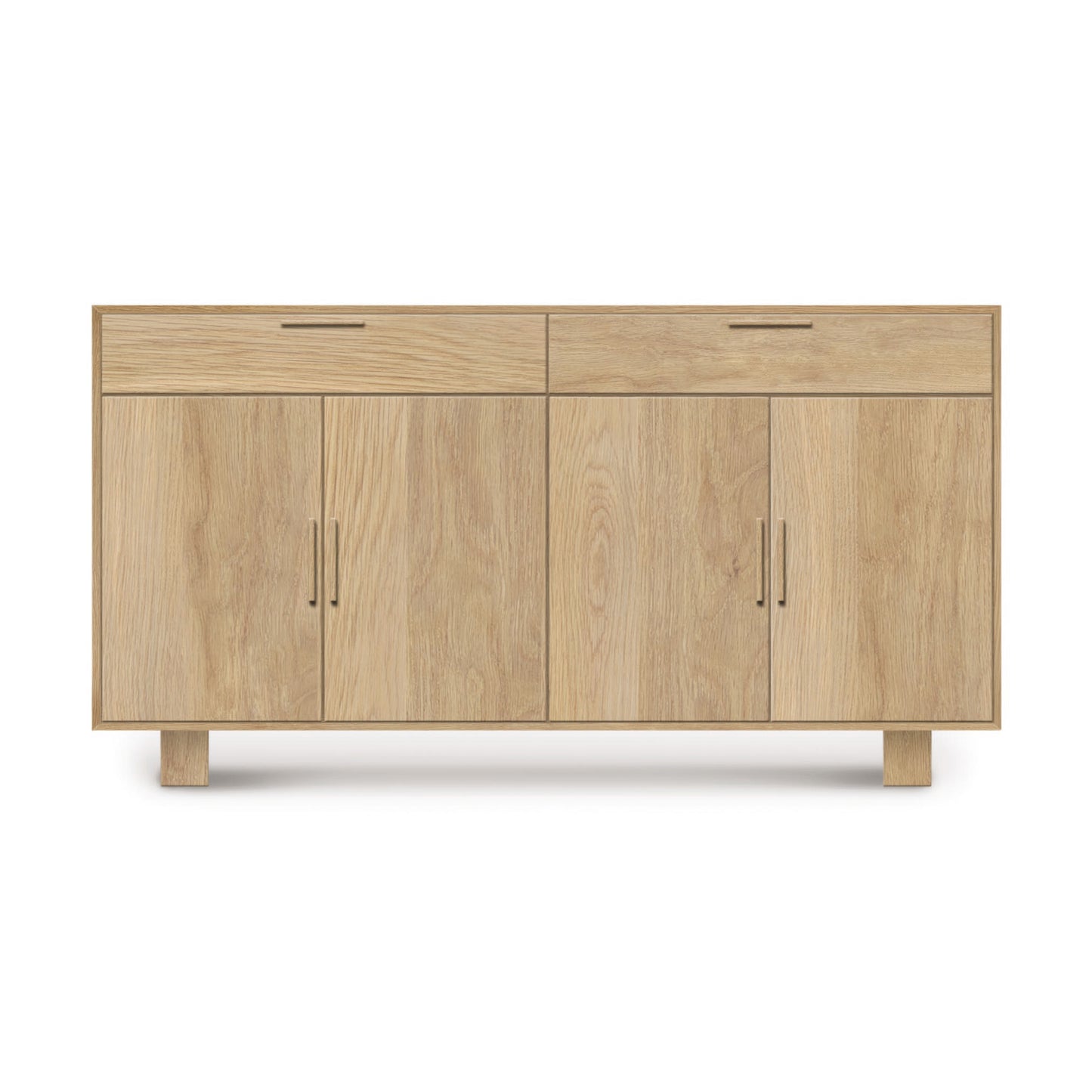 A modern Copeland Furniture Iso 4 Door, 2 Drawer Buffet, isolated on a white background.