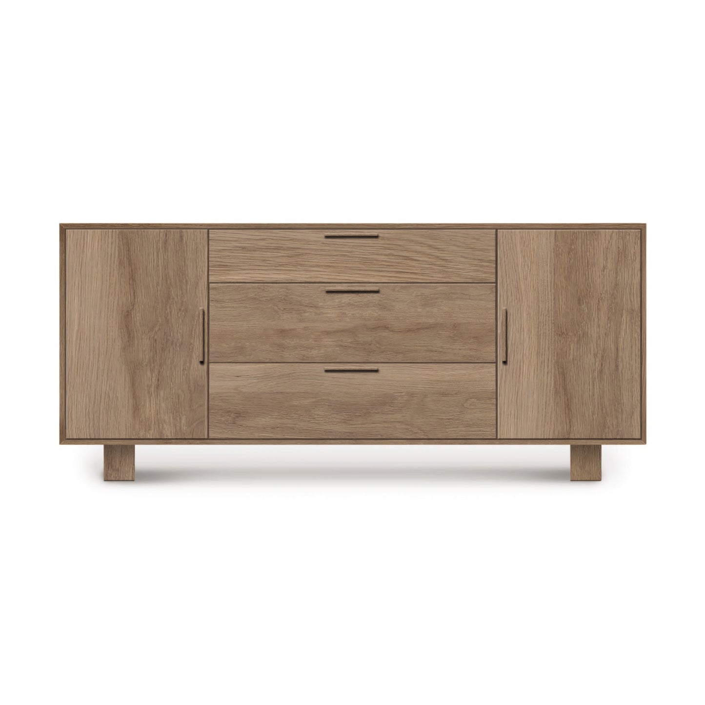 A Copeland Furniture Iso 2 Door, 3 Side Drawer Buffet, isolated on a white background.