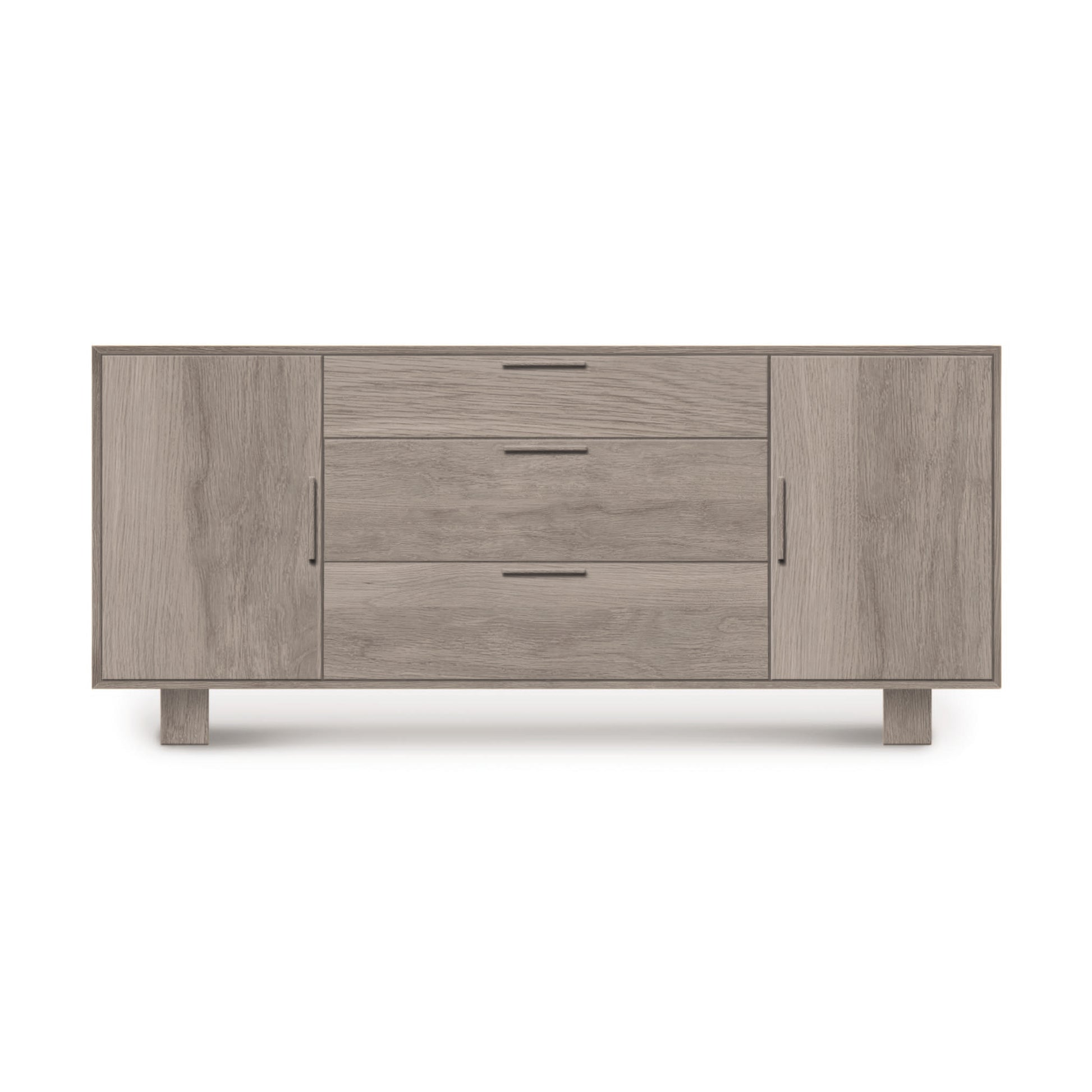 Modern Copeland Furniture Iso 2 Door, 3 Side Drawer Buffet, isolated on a white background.