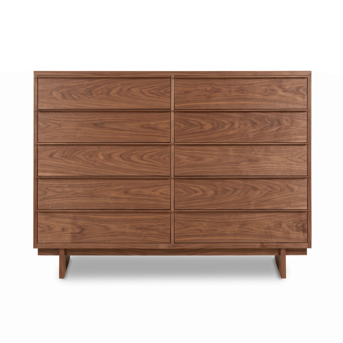 Kipling 10-Drawer Dresser by Vermont Furniture Designs showcasing modern lines and prominent wood grain, crafted in America.