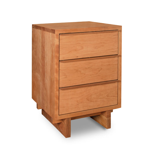 Kipling 3-Drawer Nightstand by Vermont Furniture Designs, showcasing a sleek modern design with a natural finish.